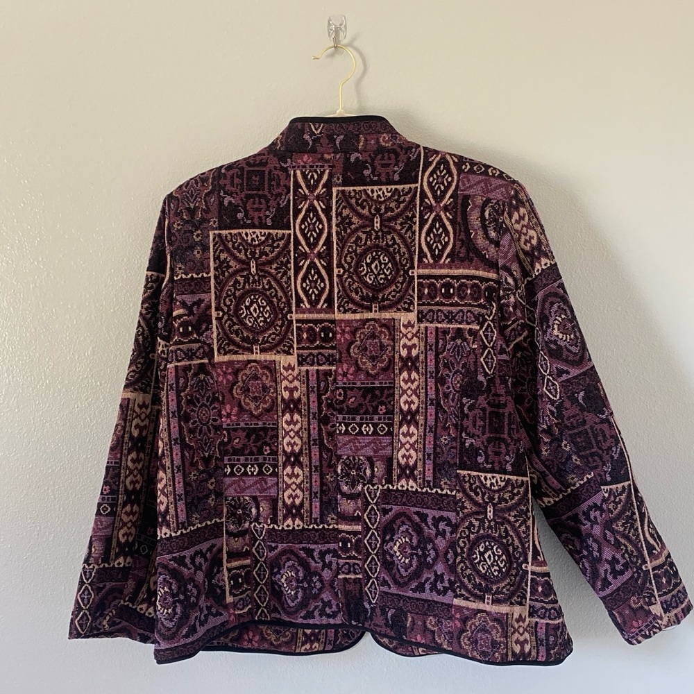 BonWorth women’s purple patterned jacket size M petite western boho unique - Picture 2 of 5